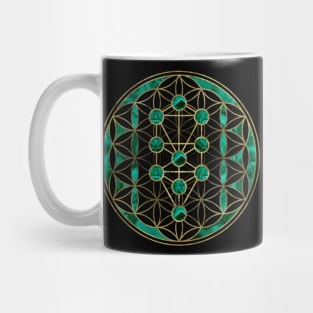 Kabbalah The Tree of Life on flower of life Mug